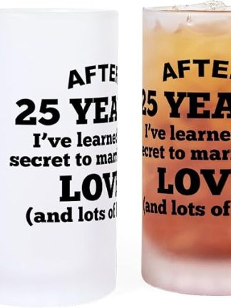CafePress 25 Years Of Love And Beer Frosted Stein 16 oz Frosted Glass Beer Mug