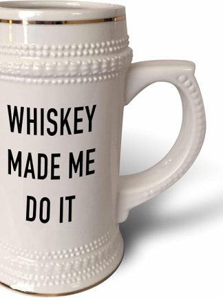 Кружка-бар 3dRose WHISKEY MADE ME DO IT, 18 унций, 22 унции, белая.