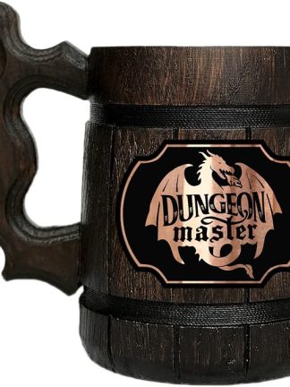 Деревянная пивная кружка D&D. Кружка D&D. Кружка для геймера. Деревянная кружка для мастера подземелий. Подарок для парня. Деревянная кружка. Подарок для гика D&D. Подарки для геймера. Подарок для него #675/0.6L/22 унции