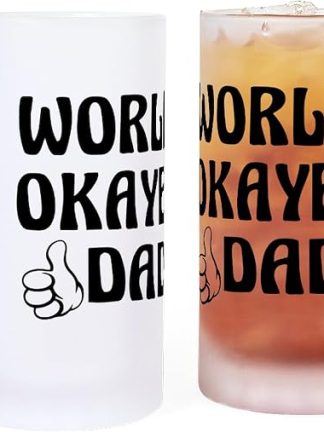 CafePress World's Okayest Dad Frosted Stein 16 oz Frosted Glass Beer Mug
