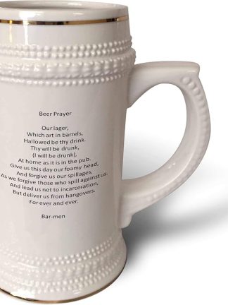 Кружка-пивная 3dRose 22 унции - Пародия на текст молитвы «Отче наш» от Barmen Typography - Текстовая пародия