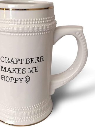 Кружка-бокал 3dRose 22 унции - Craft Beer Makes Me Hoppy Anne Collections Quotes