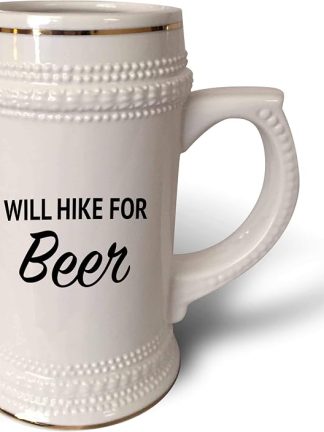 Кружка-пиво 3dRose 22 унции - Will Hike For Beer Anne Collections Quotes