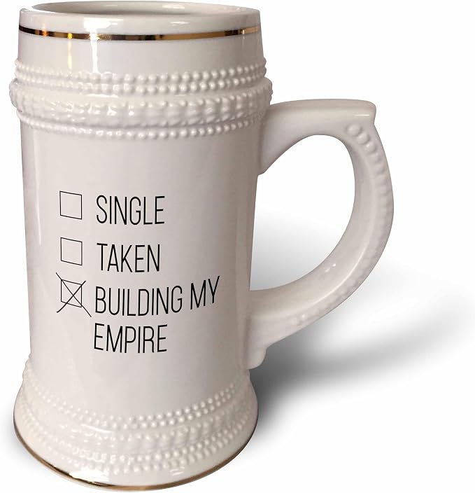 Кружка-барбекю 3dRose 22 унции - Single Taken Building My Empire Anne Collections Quotes