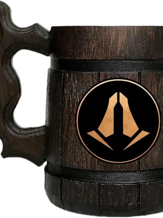 Пивная кружка с изображением флотилии кварианцев из Mass Effect. Персонализированная деревянная пивная кружка. Кружка для геймера. Деревянная кружка. Подарок для него. Деревянная пивная кружка в подарок геймеру. Подарок мужу, парню. #265 / 0,6 л / 22 унции