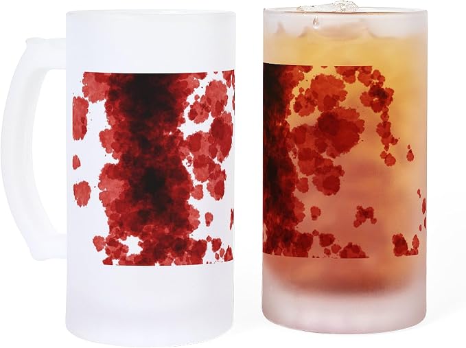 Пивная кружка CafePress Bloody Mess Frosted Stein объемом 16 унций (453 мл) из матового стекла.