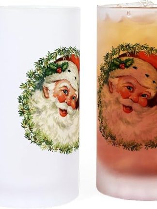 Кружка для пива CafePress Vintage Santa Frosted Stein объемом 16 унций (473 мл) из матового стекла.