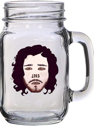 Hat Shark Don't Call Me Lord Snow Bastard King Fantasy Television Parody - 16 oz Mason Jar Glass Mug for Beer Tea Wedding, Engagement Anniversary Bridal Party for Newlyweds