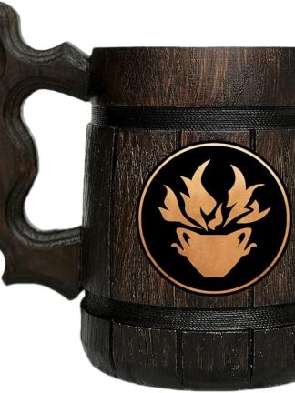 Деревянная кружка-бокал для геймеров из FFXIV Тауматург. Подарок для геймеров. Пивная кружка. Персонализированная деревянная пивная кружка. Подарок на заказ для него, подарок для мужа, подарки для мужчин # 586 / 0,6 л / 22 унции