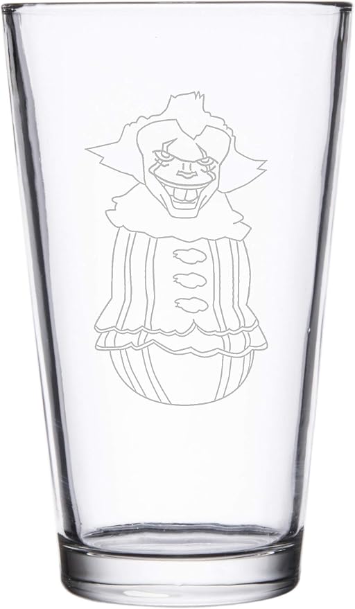 Жуткая надувная фигурка клоуна из фильма ужасов, светящаяся пародия — бокалы для пива с лазерной гравировкой, 473 мл.
