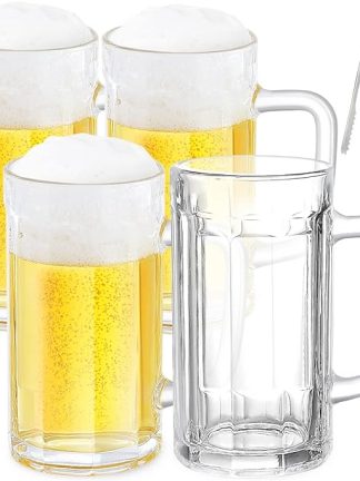 Набор пивных кружек Wwyybfk, кружки для заморозки с ручкой, пивные бокалы объемом 16,5 унций (468 мл) для бара, напитков, можно мыть в посудомоечной машине и замораживать, 468 мл, 4 штуки в упаковке.