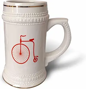 Кружка-пиво 3dRose Stylish Red Penny Farthing Bicycle in Red and White, 18oz (stn_291601_1)