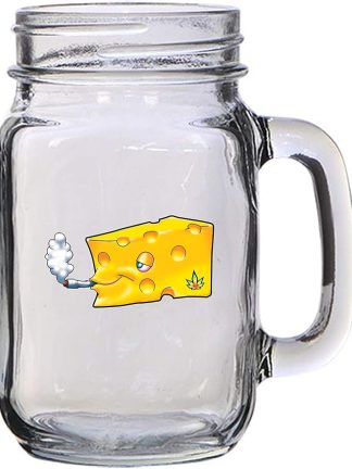 Кружка Hat Shark Pot Smoking Pals Baked Holey Yellow Cheese Wedge объемом 16 унций (450 мл) в стеклянной банке Mason Jar для пива, чая, свадьбы, помолвки, годовщины, девичника или молодоженов.
