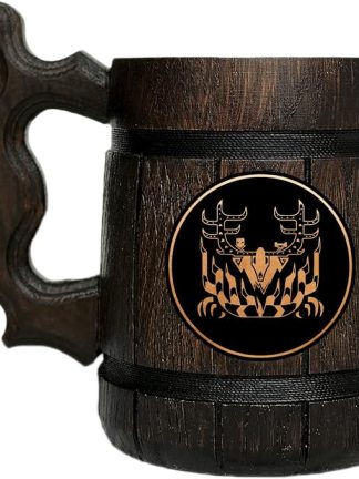 Деревянная пивная кружка MHW Leshen. Персонализированная пивная кружка MHW. Кружка-танкард для геймера. Подарок для него. Деревянная пивная кружка в подарок геймеру. Подарок для мужа #633/0.6L/22ounces