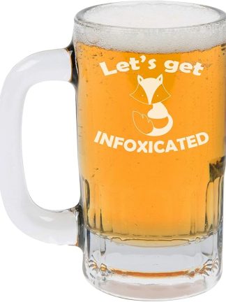 Пивная кружка объемом 12 унций (355 мл) с забавным рисунком лисы Давайте опьянеем.