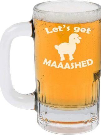 Пивная кружка объемом 12 унций (355 мл) с надписью Let's Get Maaashed Sheep (Давай напьемся вдрызг) и забавным рисунком.