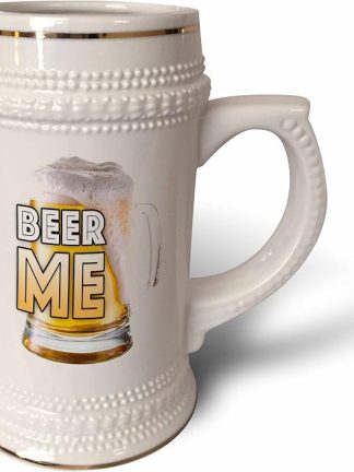 Кружка-бокал 3dRose объемом 22 унции — изображение надписи «Beer Me» с изображением пивного бокала.