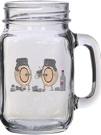 Забавная кружка в форме банки Mason Jar объемом 16 унций (473 мл) с изображением Рэнди Оттера из фильма «Русская рулетка» — идеально подходит для пива, чая, свадьбы, помолвки, годовщины, девичника или молодоженов.