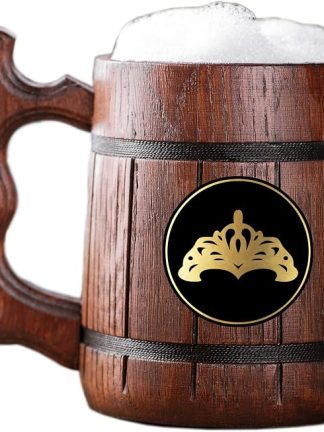Деревянная кружка Goldsmith из FFXIV. Подарок для геймеров. Пивная кружка. Персонализированная деревянная пивная кружка. Подарок на заказ для него, подарок для мужа, подарки для мужчин # 566 / 0,6 л / 22 унции