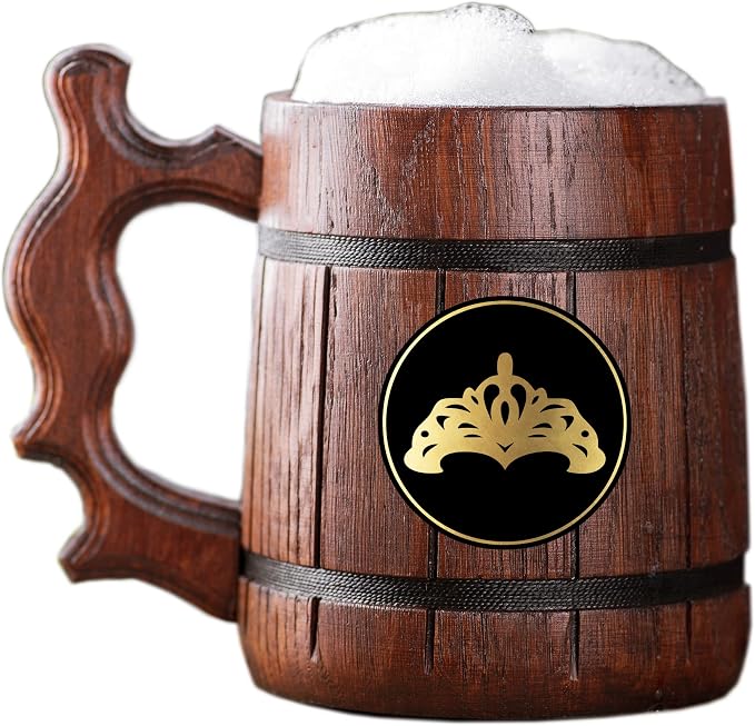 Деревянная кружка Goldsmith из FFXIV. Подарок для геймеров. Пивная кружка. Персонализированная деревянная пивная кружка. Подарок на заказ для него, подарок для мужа, подарки для мужчин # 566 / 0,6 л / 22 унции
