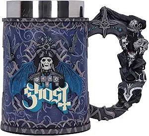 Кружка Nemesis Now Ghost Papa Emeritus Evolution, 15,5 см, смола, официальная продукция Ghost, кружка Ghost, пивная кружка Ghost Band, отлита из высококачественной смолы, искусно расписана вручную.