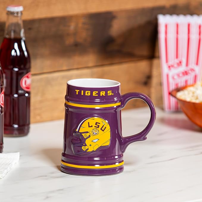 Керамическая кружка Team Sports America NCAA LSU, 24 унции (700 мл), с ручкой.