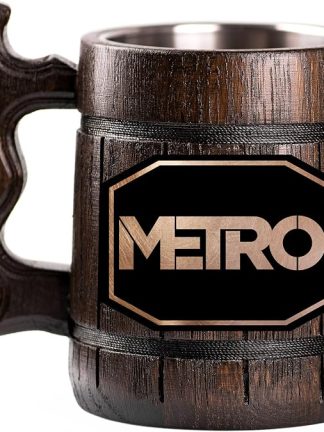 Пивная кружка Metro 2033, персонализированная кружка, деревянная пивная кружка