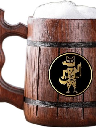 Кружка с изображением собачки из Undertale. Подарок для геймеров. Деревянная кружка. Пивная кружка. Персонализированная деревянная пивная кружка. Кружки по мотивам видеоигр. Подарок на заказ для него, подарок для мужа, подарки для мужчин #492/0.6L/22oz
