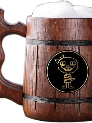 Деревянная кружка Undertale Monster Kid. Подарок для геймеров. Пивная кружка. Персонализированная деревянная пивная кружка. Подарок на заказ для него, подарок для мужа, подарки для мужчин # 504 / 0,6 л / 22 унции