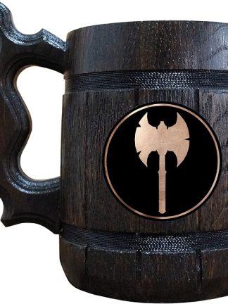 Пивная кружка в стиле варвара из D&D, персонализированная пивная кружка, деревянная кружка-бокал.