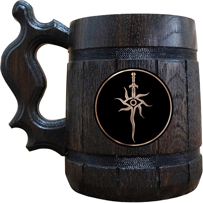 Пивная кружка Dragon Age Inquisition, персонализированная пивная кружка, деревянная пивная кружка