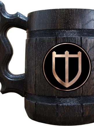 Пивная кружка FF Paladin, персонализированная пивная кружка, деревянная пивная кружка