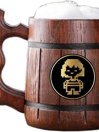 Деревянная кружка с изображением Фриск из Undertale. Подарок для геймеров. Пивная кружка. Персонализированная деревянная пивная кружка. Подарок на заказ для него, подарок для мужа, подарки для мужчин # 515 / 0,6 л / 22 унции