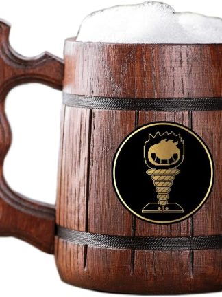 Деревянная кружка с изображением Пиропа из Undertale. Подарок для геймеров. Пивная кружка. Персонализированная деревянная пивная кружка. Подарок на заказ для него, подарок для мужа, подарки для мужчин # 528 / 0,6 л / 22 унции
