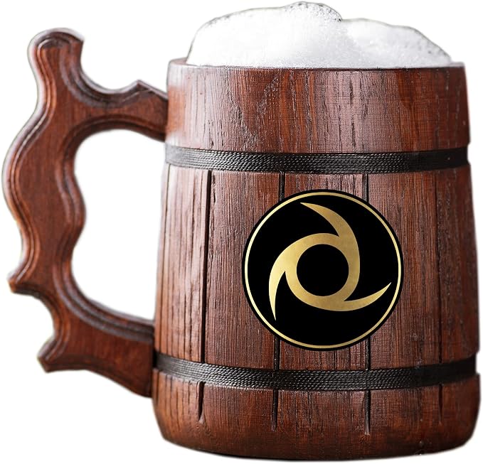 Деревянная кружка с изображением ниндзя из FFXIV. Подарок для геймеров. Пивная кружка. Персонализированная деревянная пивная кружка. Подарок на заказ для него, подарок для мужа, подарки для мужчин # 579 / 0,6 л / 22 унции