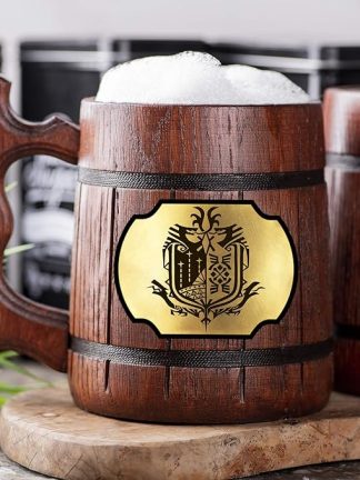 Деревянная пивная кружка MHW. Пивная кружка MHW. Кружка для геймера. Танкарда MHW. Подарок для него. Деревянная пивная кружка в подарок геймеру #108/0.6L / 22 унции