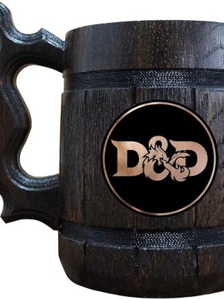 Пивная кружка в стиле D&D, персонализированная пивная кружка, деревянная пивная кружка.