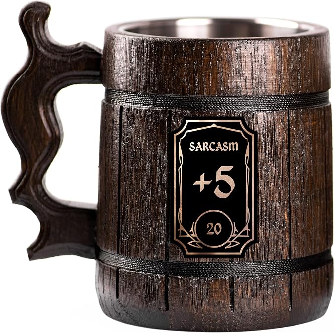 Деревянная пивная кружка с сарказмом для D&D, пивной бочонок, персонализированная пивная кружка, подарок для D&D