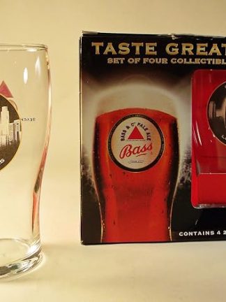 Набор из 4 пивных бокалов Bass Ale Taste Greatness Los Angeles объемом 20 унций.
