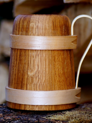 Bierkrug Eichenholz Humpen Römer Krug Geschenk Mann Bier Trinkgefäß Holz Seidel