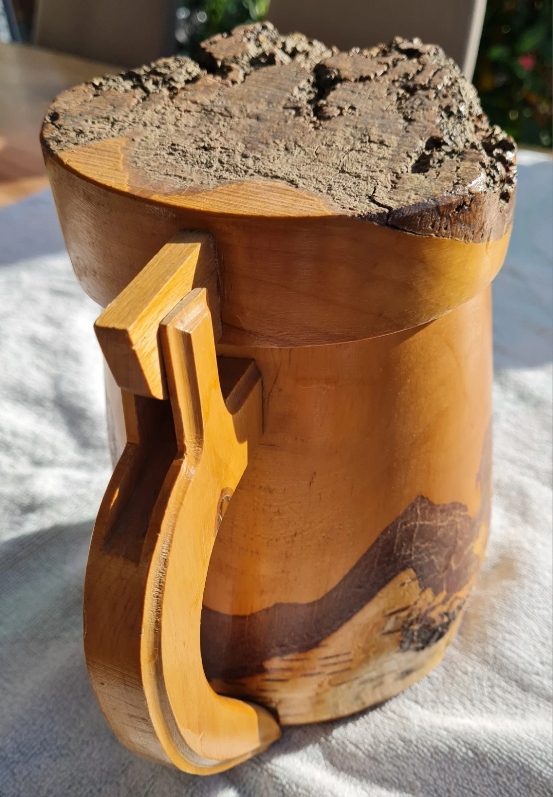 Krug Bierkrug Holzkrug, Massive Birke Handarbeit Alt Unikat 1,5 Liter — изображение 2