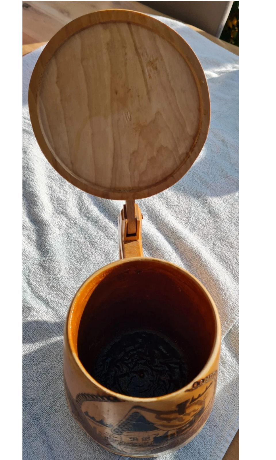 Krug Bierkrug Holzkrug, Massive Birke Handarbeit Alt Unikat 1,5 Liter — изображение 6