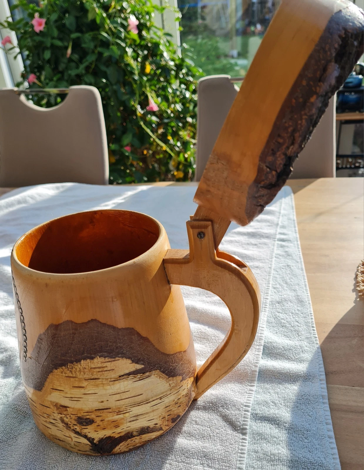 Krug Bierkrug Holzkrug, Massive Birke Handarbeit Alt Unikat 1,5 Liter — изображение 8