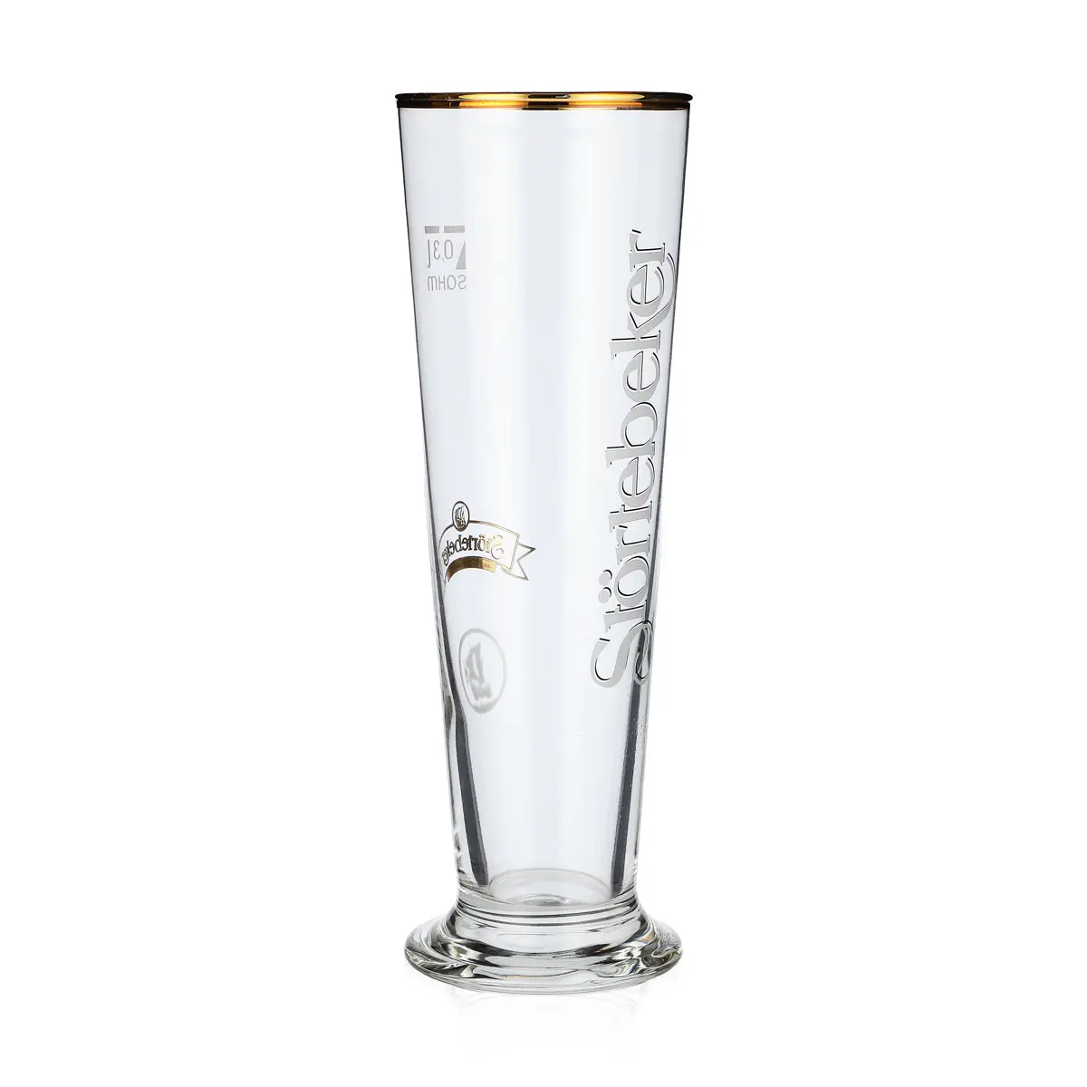 6x Störtebeker beer glass, stem design, gold rim relief, 0.3 l — изображение 3