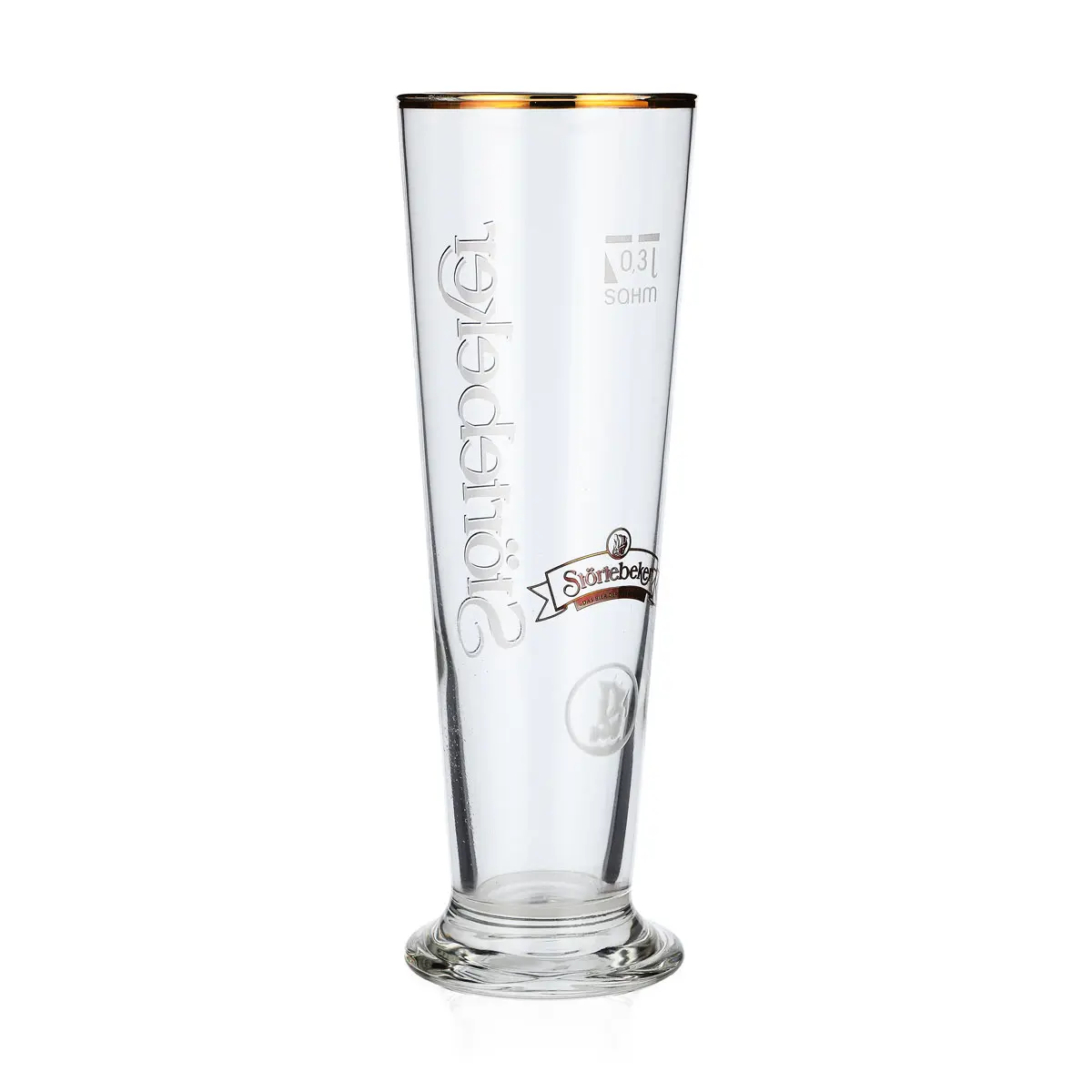 6x Störtebeker beer glass, stem design, gold rim relief, 0.3 l — изображение 5
